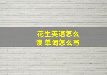 花生英语怎么读 单词怎么写