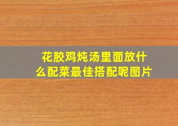 花胶鸡炖汤里面放什么配菜最佳搭配呢图片