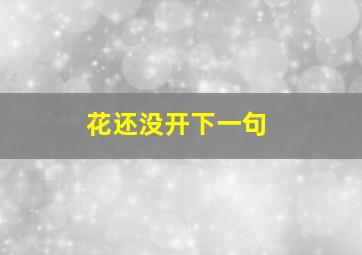 花还没开下一句