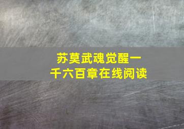 苏莫武魂觉醒一千六百章在线阅读