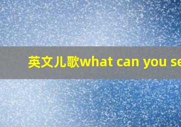 英文儿歌what can you see