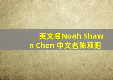 英文名Noah Shawn Chen 中文名陈项阳