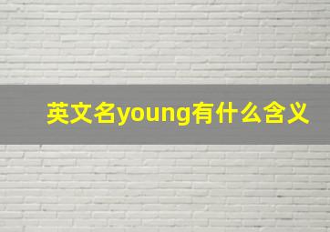 英文名young有什么含义