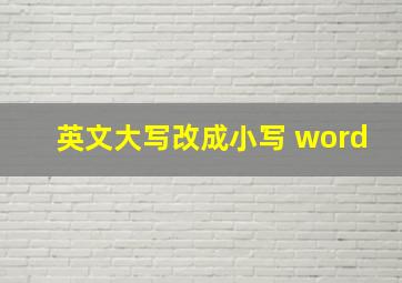 英文大写改成小写 word