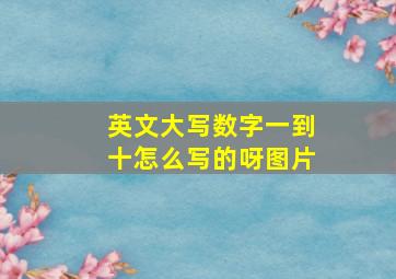 英文大写数字一到十怎么写的呀图片