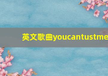 英文歌曲youcantustme