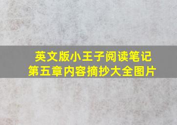 英文版小王子阅读笔记第五章内容摘抄大全图片