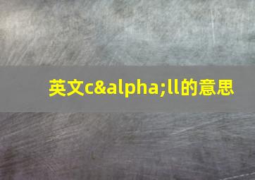 英文cαll的意思