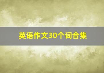 英语作文30个词合集