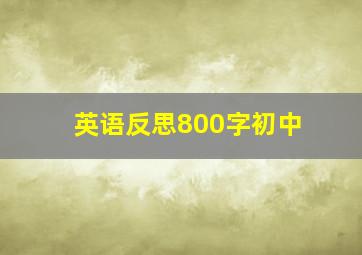 英语反思800字初中