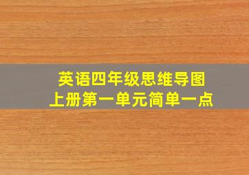 英语四年级思维导图上册第一单元简单一点