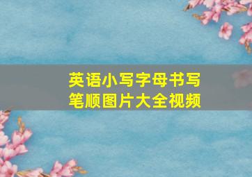 英语小写字母书写笔顺图片大全视频