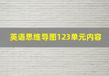 英语思维导图123单元内容