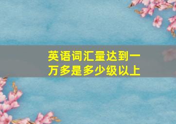 英语词汇量达到一万多是多少级以上