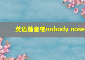 英语谐音梗nobody nose