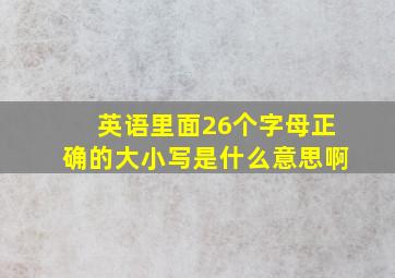 英语里面26个字母正确的大小写是什么意思啊