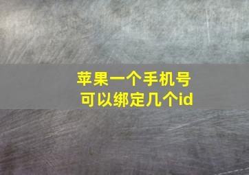 苹果一个手机号可以绑定几个id