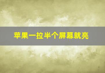 苹果一拉半个屏幕就亮