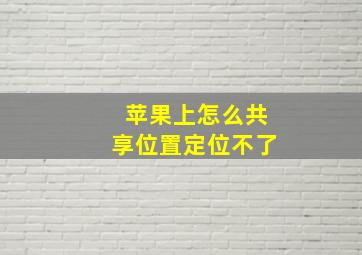 苹果上怎么共享位置定位不了