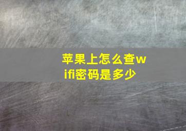 苹果上怎么查wifi密码是多少