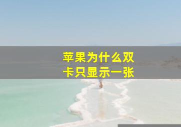 苹果为什么双卡只显示一张