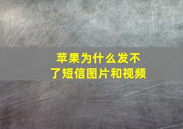 苹果为什么发不了短信图片和视频