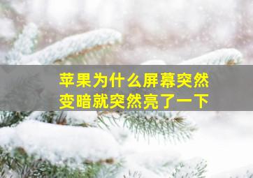 苹果为什么屏幕突然变暗就突然亮了一下