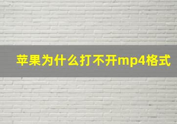 苹果为什么打不开mp4格式