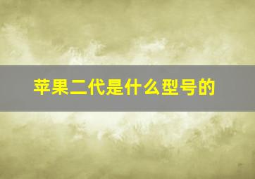 苹果二代是什么型号的