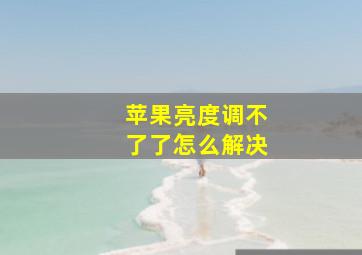 苹果亮度调不了了怎么解决