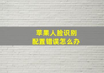 苹果人脸识别配置错误怎么办