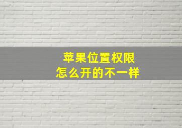 苹果位置权限怎么开的不一样