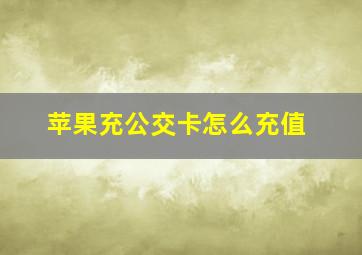 苹果充公交卡怎么充值