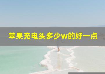 苹果充电头多少w的好一点