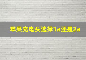 苹果充电头选择1a还是2a