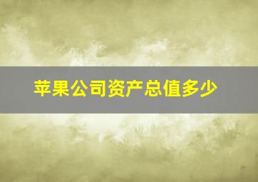 苹果公司资产总值多少