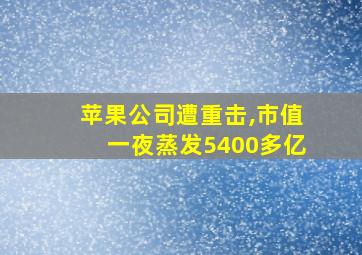 苹果公司遭重击,市值一夜蒸发5400多亿