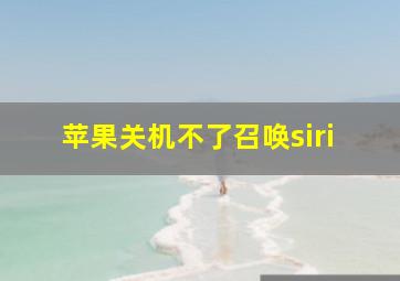 苹果关机不了召唤siri