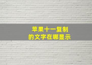 苹果十一复制的文字在哪显示