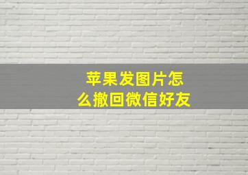 苹果发图片怎么撤回微信好友