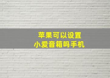 苹果可以设置小爱音箱吗手机