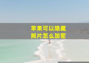 苹果可以隐藏照片怎么加密