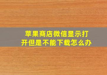 苹果商店微信显示打开但是不能下载怎么办