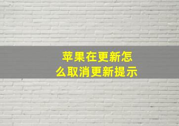 苹果在更新怎么取消更新提示