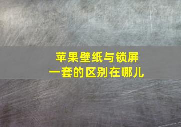 苹果壁纸与锁屏一套的区别在哪儿