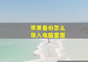 苹果备份怎么导入电脑里面