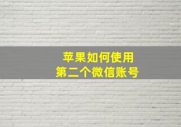 苹果如何使用第二个微信账号