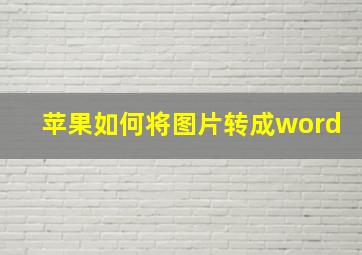 苹果如何将图片转成word