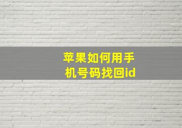 苹果如何用手机号码找回id