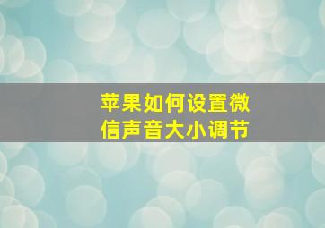 苹果如何设置微信声音大小调节